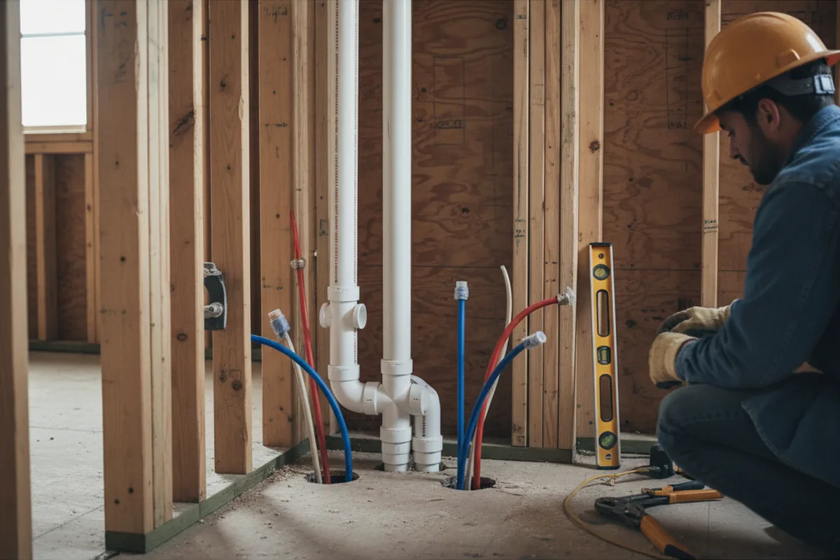 Drain and supply rough-in during Toilet Repair and Installation in Central
